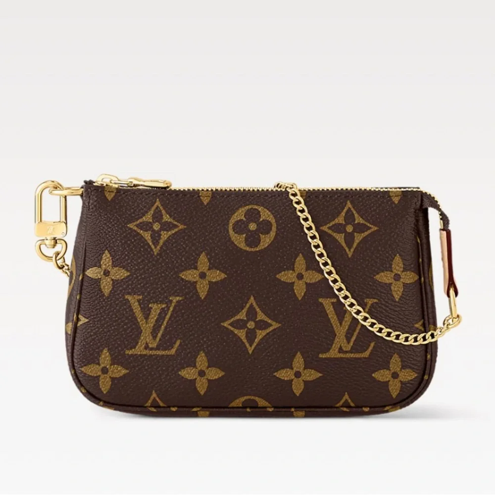 ⭕️SOLD⭕️Louis Vuitton Gold and Brown Monogram Wristlet - Picture 1 of 15